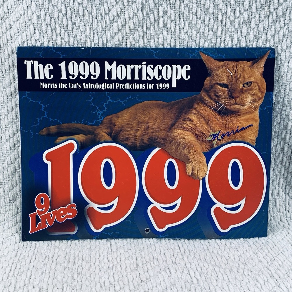 Morris the Cat 9 Lives Wall Calendar‎ Orange Morriscope Vintage 1999 Astrologly